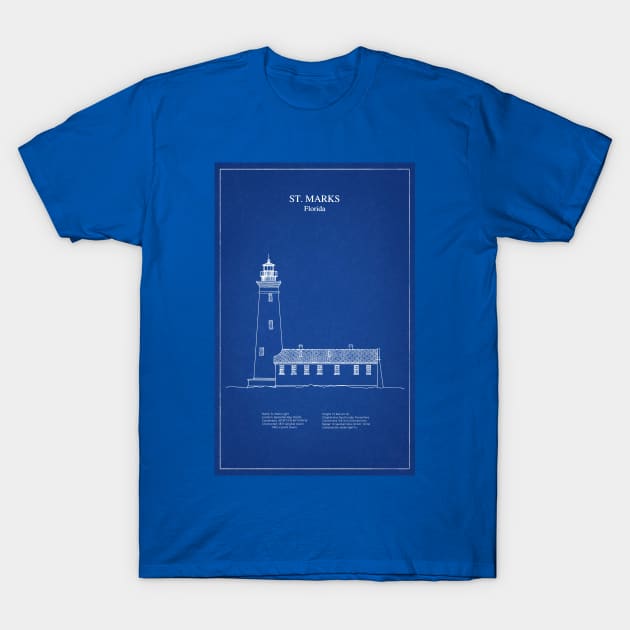 St. Marks Lighthouse - Florida - AD T-Shirt by SPJE Illustration Photography